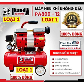 [chính hãƞg] Máy nén khí không dầu PANDA 12L (PA 800\12) 100% dây đồng, Bảo hành 1 Năm