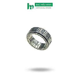 Nhẫn Xoay Nam Bạc Thái 925 Hình Bát Quái Âm Dương Bạc Hiểu Minh NA043 