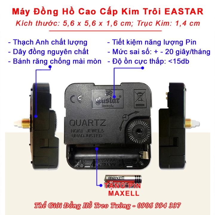 Máy Đồng Hồ KIM TRÔI CAO CẤP EASTAR – Kim DẠ QUANG (*) - Bảo Hành 1 Năm – Tặng Pin Maxell