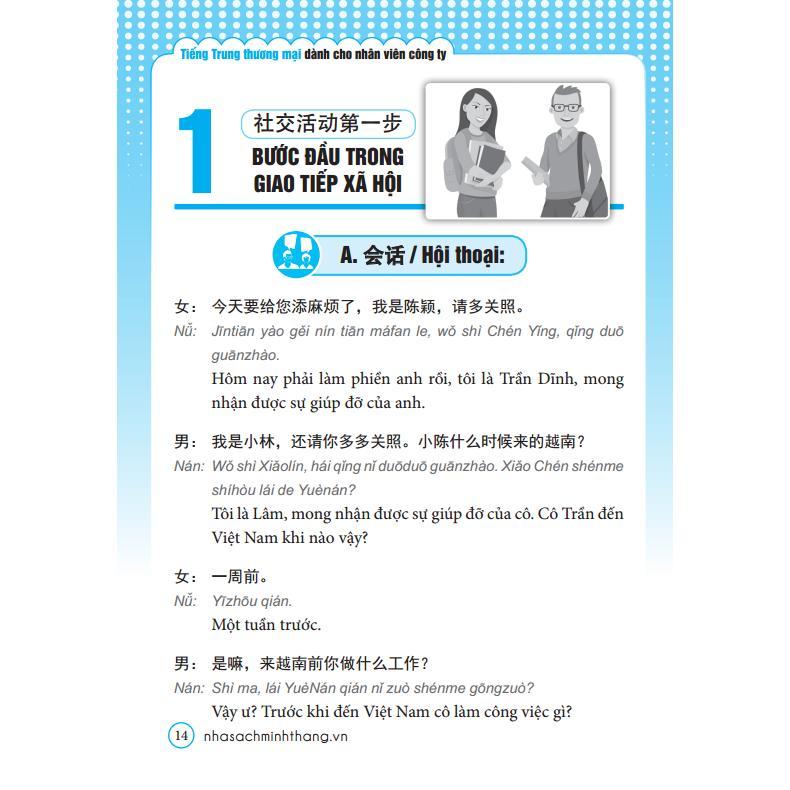 Sách - Tiếng Trung Thương Mại Dành Cho Nhân Viên Công Ty - Minh Thắng