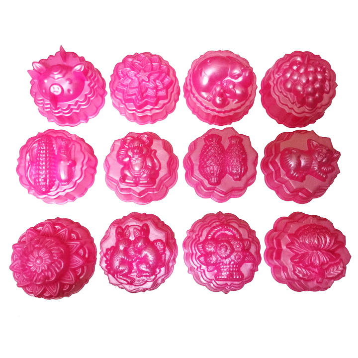 Bộ 10 khuôn rau câu trung thu - Khuôn hồng loại 10 cm - Mã số 1042