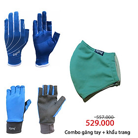 COMBO GĂNG TAY + KHẨU TRANG 3 LỚP CHỐNG NẮNG UPF50+