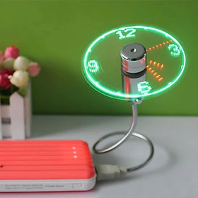 Quạt mini Cầm Tay dc 5v Bằng Kim Loại Hiển Thị Đồng Hồ Đèn led Hiển Thị Thời Gian Thực đồng hồ quạt thông minh.