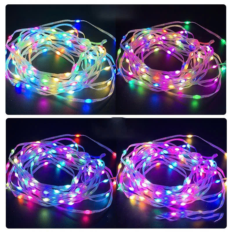 dây led 10m bóng hạt gạo 200 kiểu nháy trang trí siêu đẹp