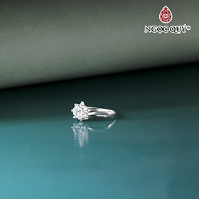 Nhẫn bạc đính đá thiên nhiên hạt 6mm Ni16 - Ngọc Quý Gemstones
