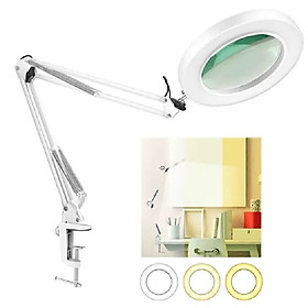 Kính lúp gắn bàn có đèn TERINO DE-5XW (phóng đại 5X, Led, màu trắng) - Hàng chính hãng