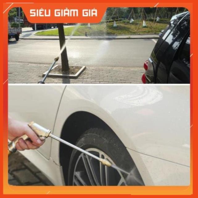 Bộ dây vòi xịt nước rửa xe, tưới cây . tăng áp 3 lần, loại 7m, 10m 206701-3 đầu đồng,cút đồng+tặng móc khoá