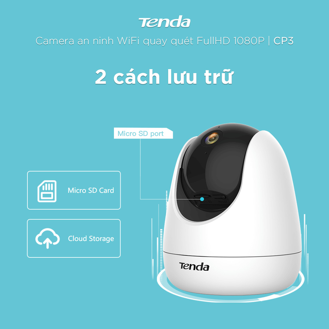 Camera IP Wifi Tenda CP3 Full HD 1080P 360° - Hàng Chính Hãng