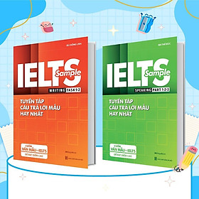 Sách - IELTS Sample Writing 1,2 & Speaking 1,2,3 - Tuyển Tập Câu Trả Lời Mẫu Hay Nhất - Combo 2 Cuốn - Megabook