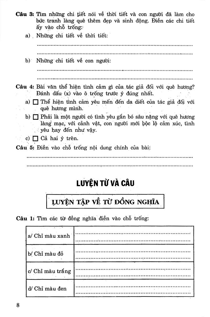 Câu Hỏi Và Bài Tập Trắc Nghiệm Tiếng Việt Lớp 5 Tập 1