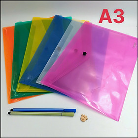 Xấp 12 Cái Bìa Nút A3 ( 31*43cm ), File Đựng Tài Liệu, Bản Vẽ A3