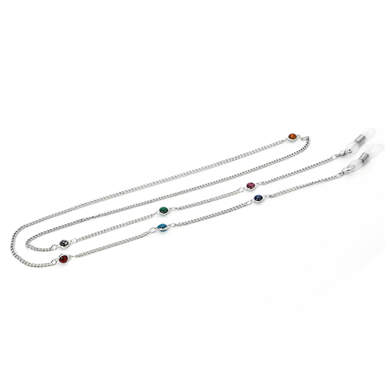 Dây đeo kính mix hạt đá nhỏ phụ kiện thời trang cá tính unisex phong cách Âu Mỹ