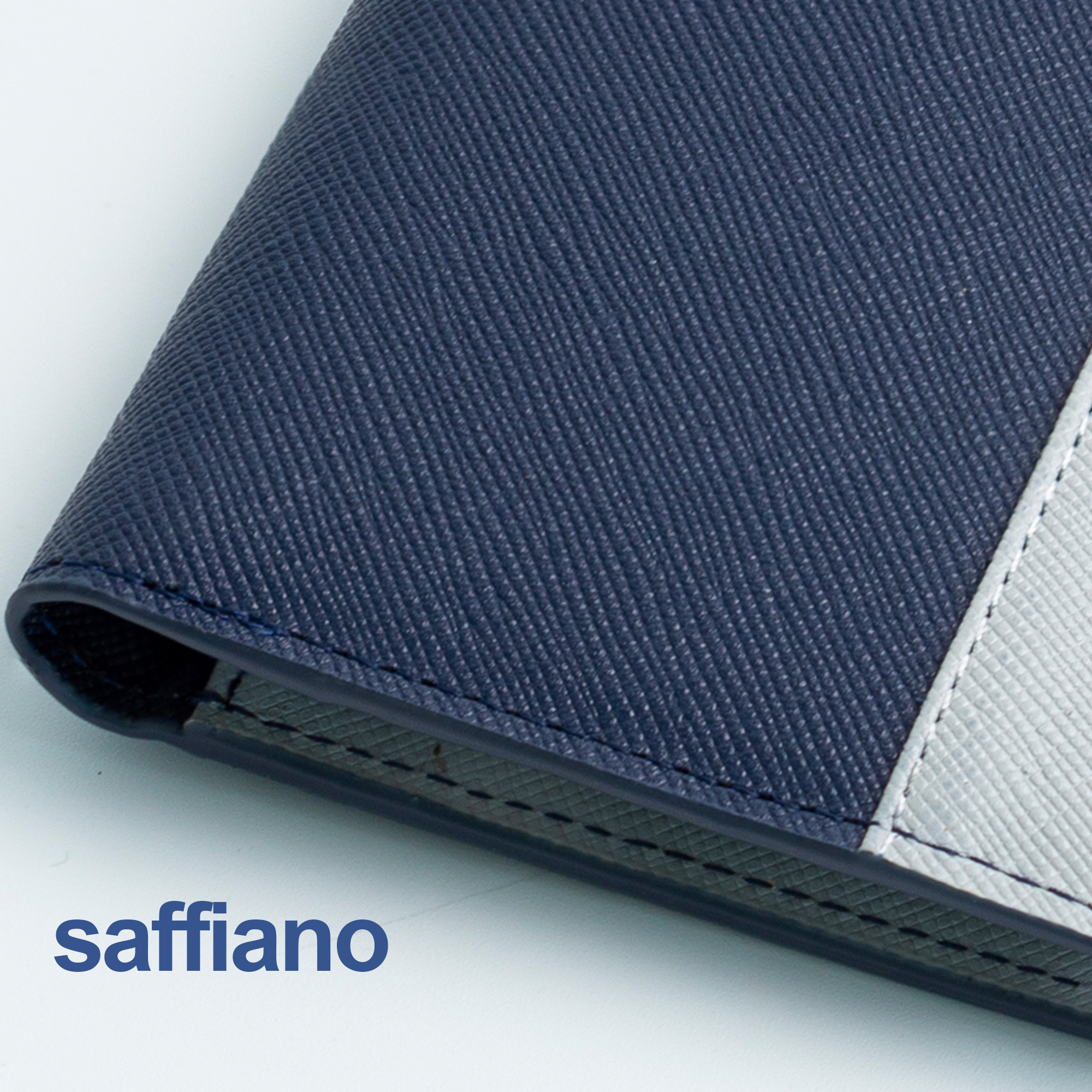 Ví Nam Mini Da Saffiano V120 Dáng Đứng Nhỏ Gọn, Phối 2 Màu Cá Tính Lịch Sự - Bụi leather