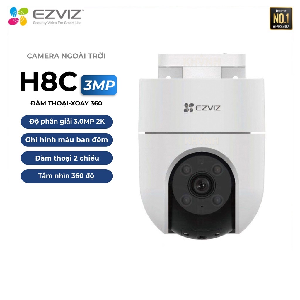 Camera Wifi EZVIZ H8C 3MP 2K, Quay Quét 360 Độ, Đàm Thoại 2 Chiều, Ghi Hình Màu Ban Đêm- Hàng Chính Hãng
