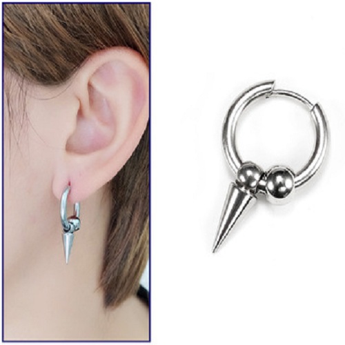 Bông tai tròn mix bi kẹp vành xỏ lỗ thời thượng