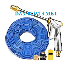 Bộ dây vòi xịt nước rửa xe,tưới cây .tăng áp 3 lần,loại 3m,5m 206701-2đầu đồng,cút,nối đồng+ tặng túi đựng bút