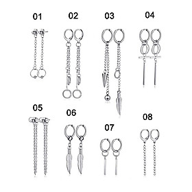 Khuyên tai dây xích titan không gỉ 1 ĐÔI chọn mẫu