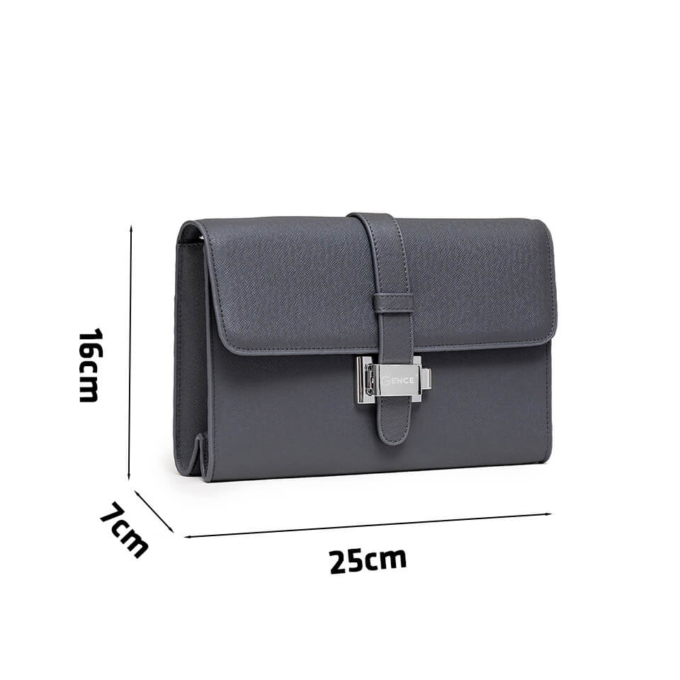 Clutch Cầm Tay Nam Da Bò HT08 Màu Ghi