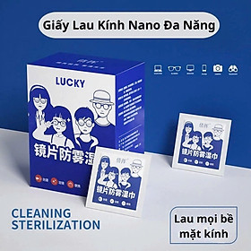 Hộp 100 khăn lau kính nano chống bám hơi nước, lau sạch nhờn vân tay bụi bẩn trên mắt kính, điện thoại, laptop, máy ảnh Hàng chính hãng