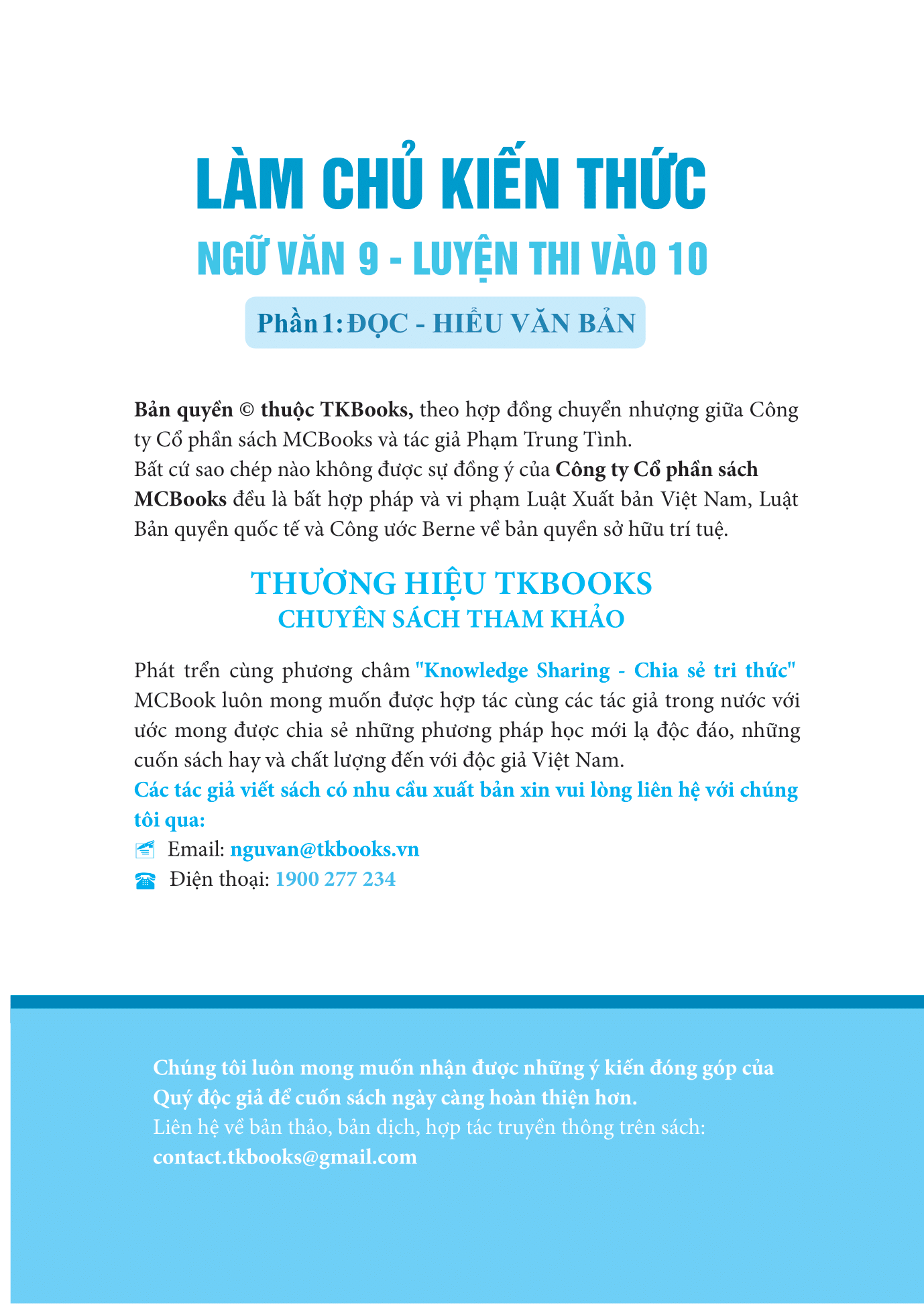 Làm Chủ Kiến Thức Ngữ Văn 9 - Luyện Thi Vào 10 Phần 1: Đọc - Hiểu Văn Bản