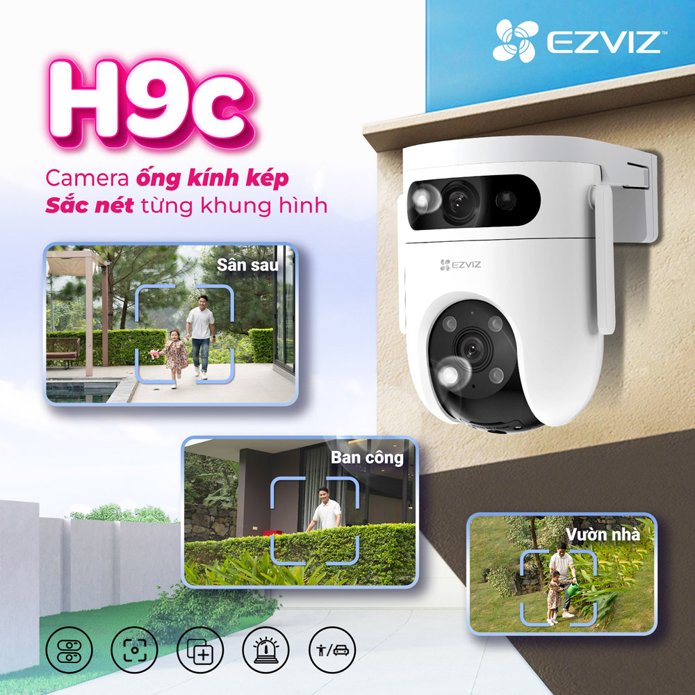 Camera WiFi quay quét có ống kính kép EZVIZ H9C 6MP 10MP - Hàng Chính Hãng