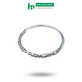 Lắc Tay Nam Vòng Như Ý Bạc Ta Nguyên Chất S99 Bản 5mm  Đặc BẠC HIỂU MINH LTN047