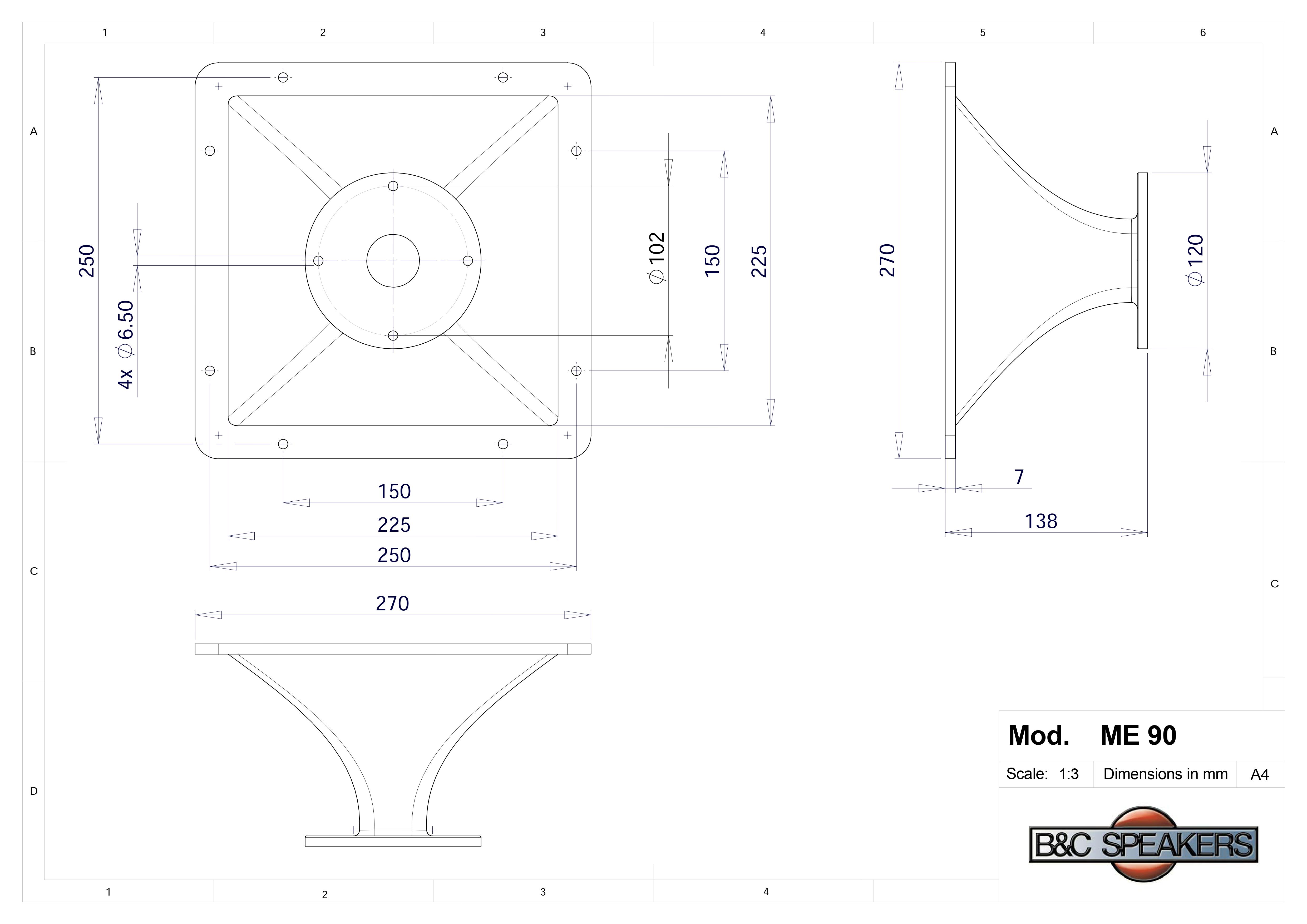 HỌNG LOA TREBLE B&C SPEAKERS ME90 ( 1 cái) – Hàng Chính Hãng