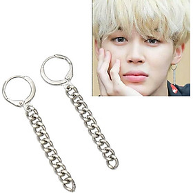 Khuyên tai nam bông tai sợi xích dài Jimin BTS cá tính 1 chiếc