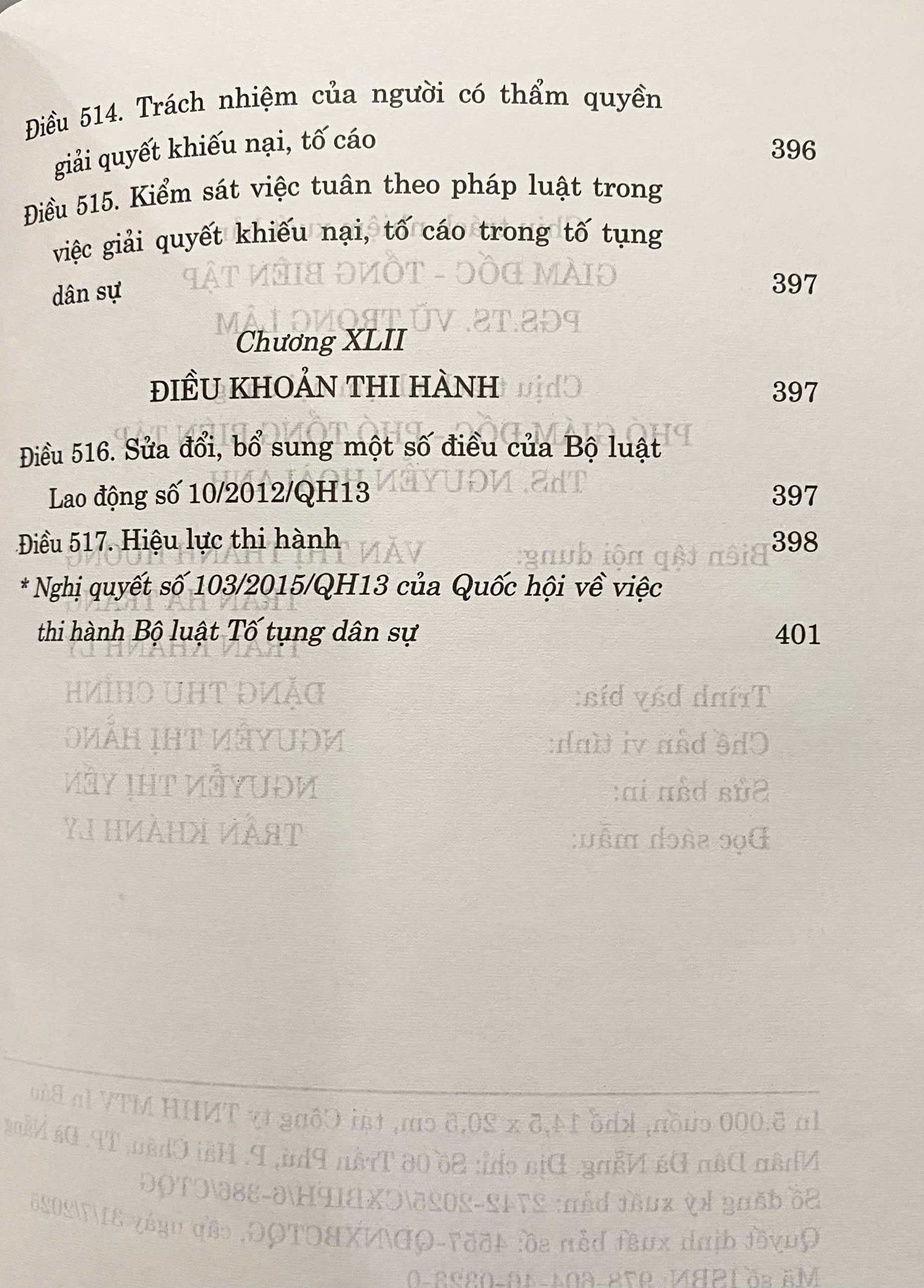 Bộ Luật Tố Tụng Dân Sự Năm 2015 ( Sửa Đổi, Bổ Sung Năm 2019, 2020, 2022, 2023, 2024, 2025 )