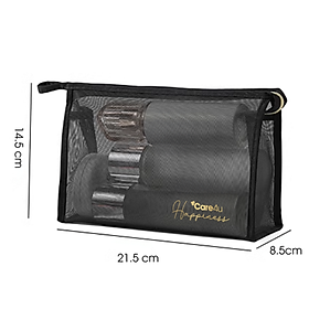 [Tặng mặt nạ Dermal] Túi đựng mỹ phẩm cao cấp tiện lợi Care4u 21.5x8.5x14.5 cm