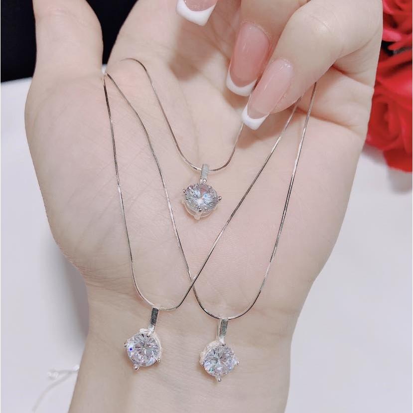 Dây chuyền nữ bạc ta mặt đá nhỏ MS98