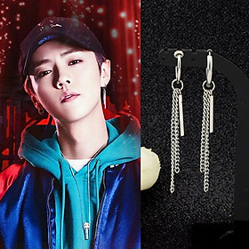 Khuyên tai bông tai khoen tròn chuỗi xích phong cách đường phố hot trend