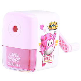 Gọt chì quay tay Deli - hình nhân vật Super Wings - Xanh/Hồng - 1 chiếc - ER10409