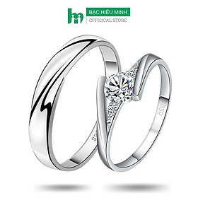 Nhẫn Đôi Bạc Nhẫn Cặp Bạc - Trái Tim Đang Yêu - BẠC HIỂU MINH NC626