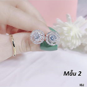 Bông tai bạc nụ tim chốt ren chất liệu bằng bạc s925 MS070t