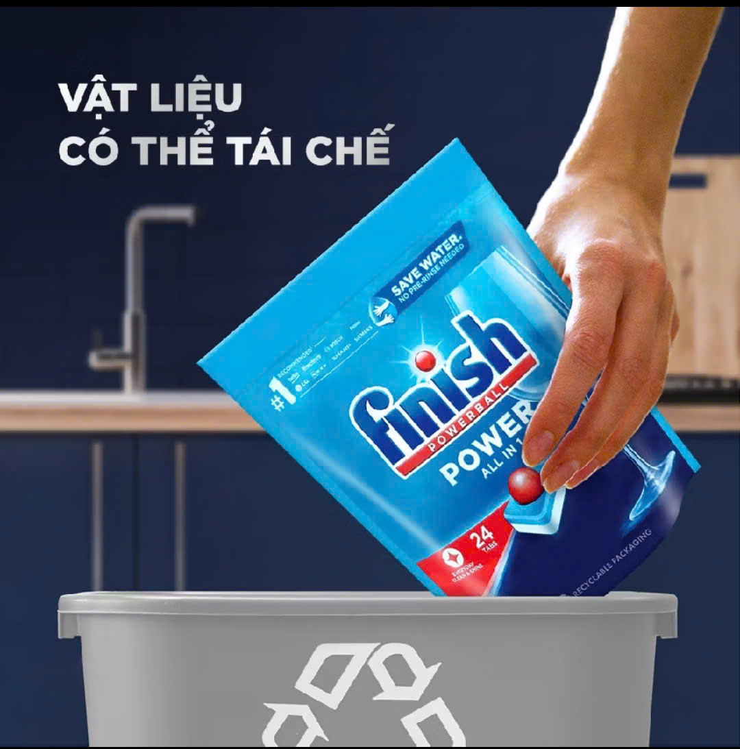 Túi 24 viên rửa chén Finish All in 1 Max (10x tính năng - Dành cho máy rửa chén)