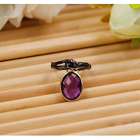 Nhẫn thiết kế đính đá Amethyst – Turkish Handcrafted