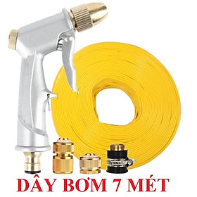 Bộ dây vòi xịt nước rửa xe, tưới cây . tăng áp 3 lần, loại 7m, 10m 206701 đầu đồng,cút đồng, + tặng đai