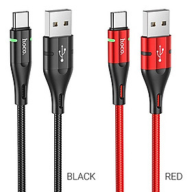 Cáp Sạc Và Truyền Dữ Liệu Hoco U93 Cổng Type-C Có Đèn Led Dây Dài 1.2m - Hàng Chính Hãng