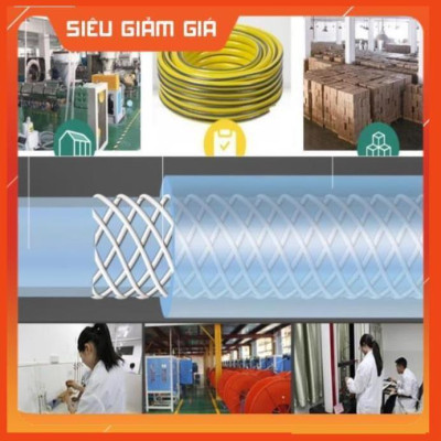 Bộ dây vòi xịt nước rửa xe, tưới cây . tăng áp 3 lần, loại 15m 206701-3 đầu đồng, cút+ tặng đai