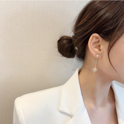 Bông tai ngôi sao dạng dài phong cách Hàn Quốc phụ kiện xinh 