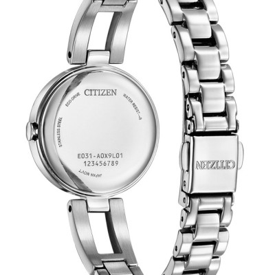 Đồng Hồ Nữ Citizen Eco-Drive Đính Đá Swarovski Dây Thép Không Gỉ EM0801-85N - Mặt Xà Cừ (28mm)