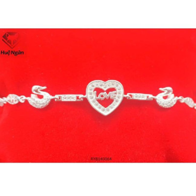 Lắc tay bạc 925 Huệ Ngân - Trái tim thiên nga Heart RYB140064