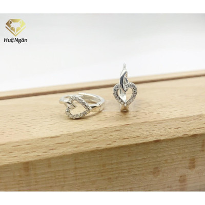 Bông tai bạc Ý 925 Huệ Ngân - Tim Xinh RYE140542
