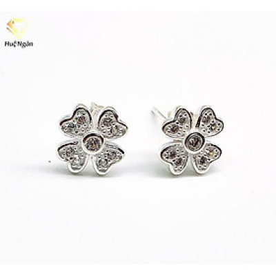 Bông tai bạc Ý 925 Huệ Ngân - Cỏ bốn lá may mắn YCXR117