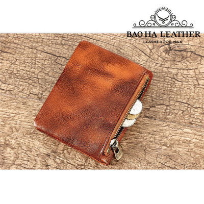 Ví Đứng Nam Da Bò Cao Cấp BHM1249 Mềm Mại - Bền Bỉ, Chống Xước - Chống Nhăn Tốt, Thiết Kế Cổ Điển, Dáng Đứng - Gập 2, Ngăn Đựng Tiền Có Khóa Kéo, Nhiều Ngăn Để Giấy Tờ Tiện Dụng