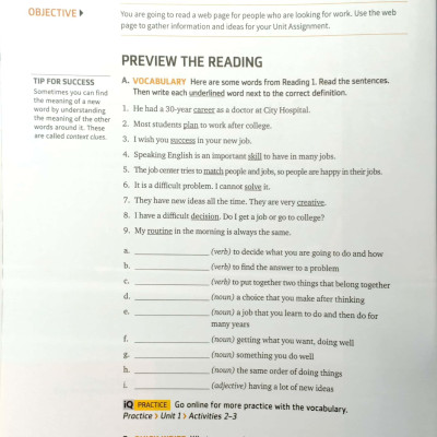Q: Skills For Success: Level 1: Reading And Writing Student Book With iQ Online Practice - 3rd Edition