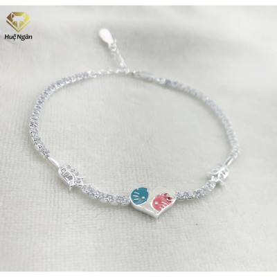 Lắc tay bạc 925 Huệ Ngân - Trái Tim Ngọt Ngào X14