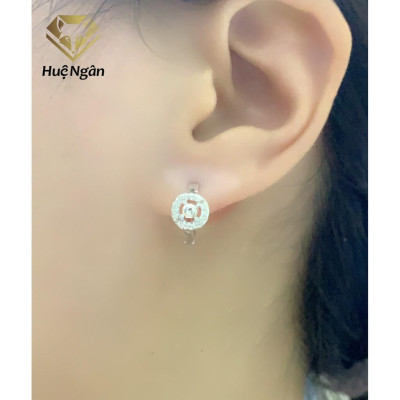 Bông tai bạc Ý 925 Huệ Ngân - Khuyên Vòng Xinh RYE140357