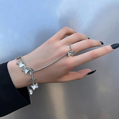 Vòng tay kèm nhẫn cánh bướm 3D ấn tượng siêu cool